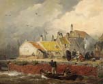 dutch coast with fisher houses
